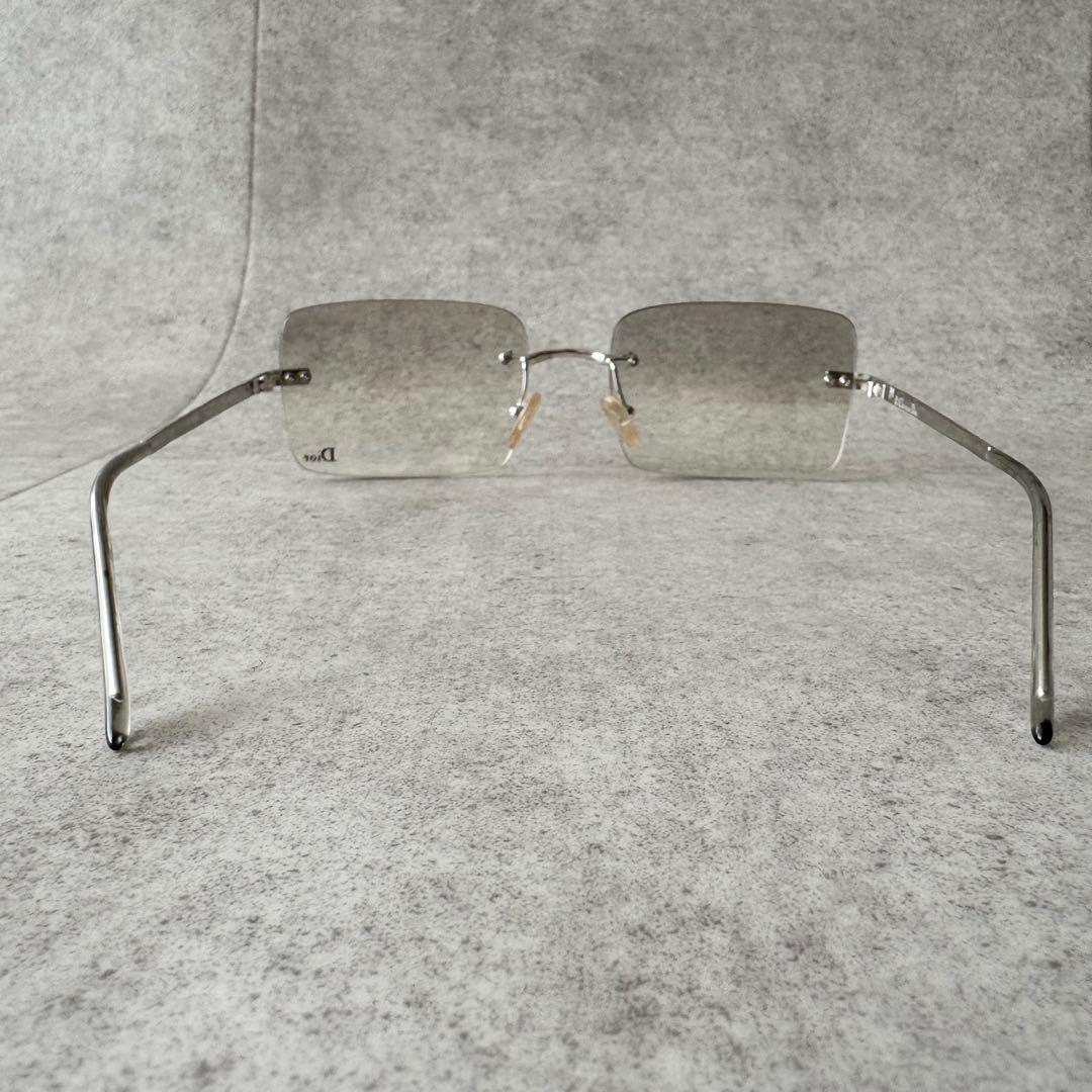 クリスチャンディオール　サングラス　リムレス　ロゴ　シルバー金具　ケース
