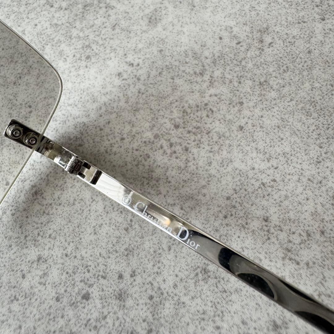 クリスチャンディオール　サングラス　リムレス　ロゴ　シルバー金具　ケース