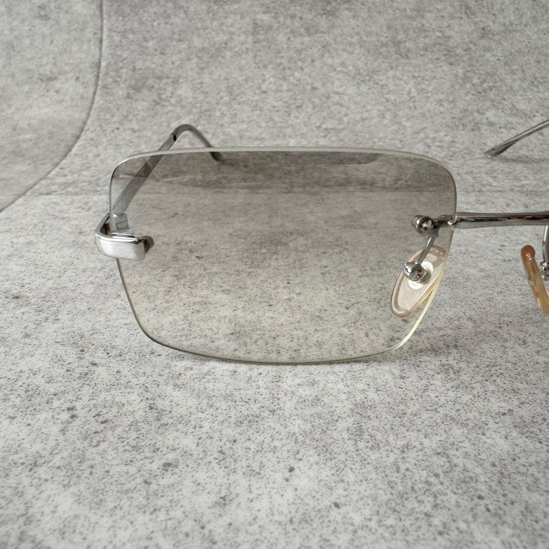 クリスチャンディオール　サングラス　リムレス　ロゴ　シルバー金具　ケース