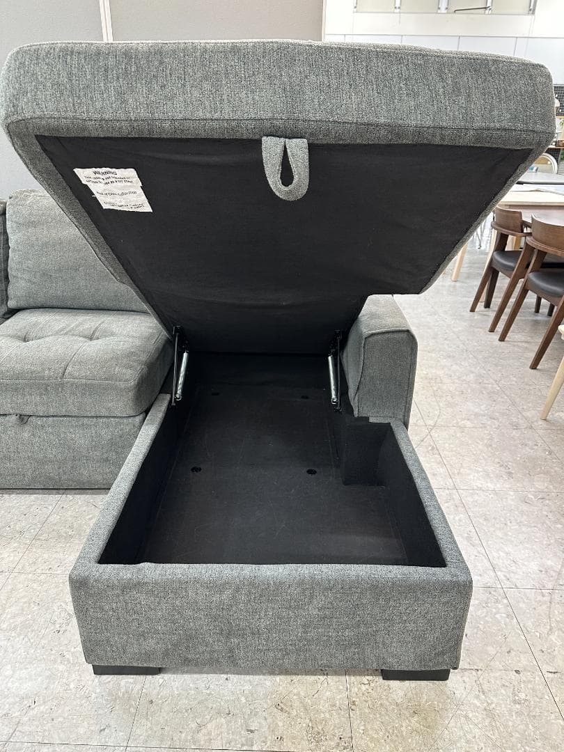 Shunovo　3人掛けソファーベッド　カウチ　収納付き　グレー