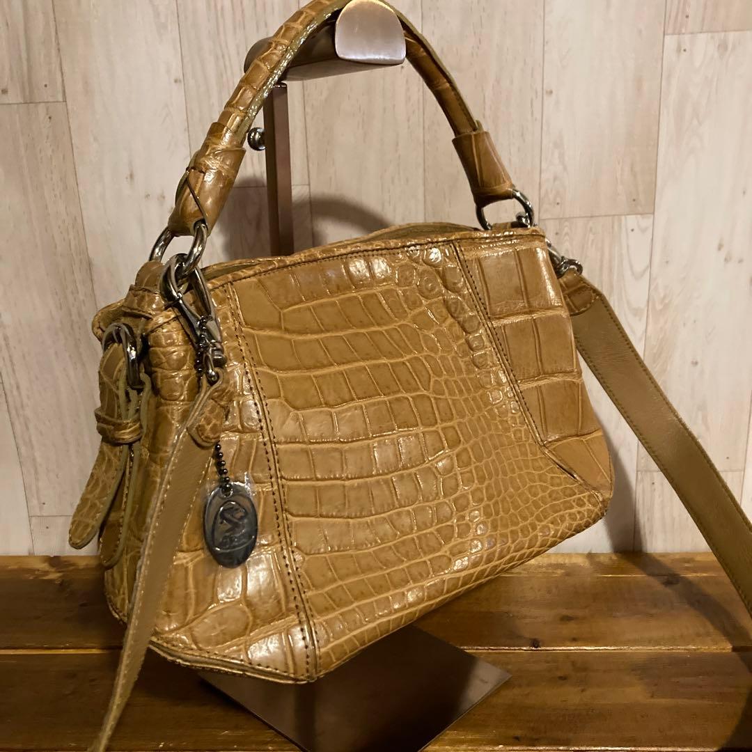 【希少】GARBO ガルボ　最高級　マテリアルクロコダイル　2WAY ショルダー