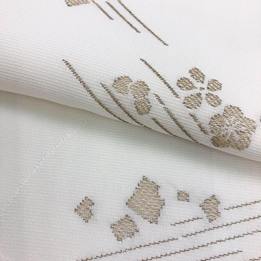 長襦袢 梅の花 地紙紋 金糸 乳白色 J-195