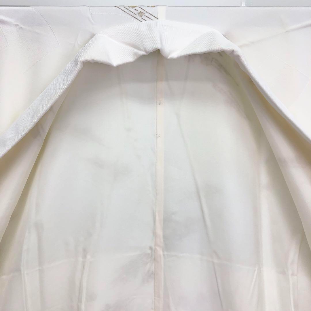 長襦袢 梅の花 地紙紋 金糸 乳白色 J-195