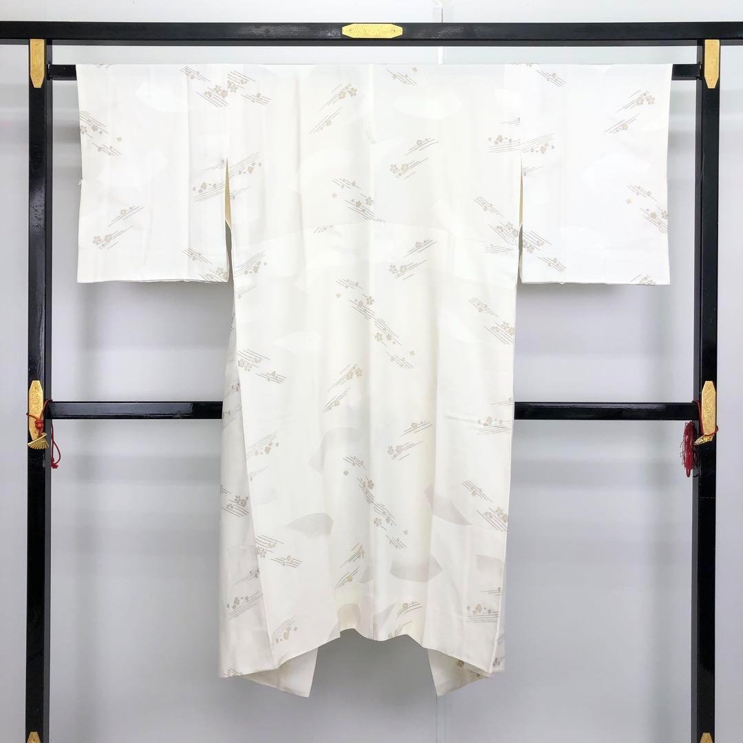 長襦袢 梅の花 地紙紋 金糸 乳白色 J-195