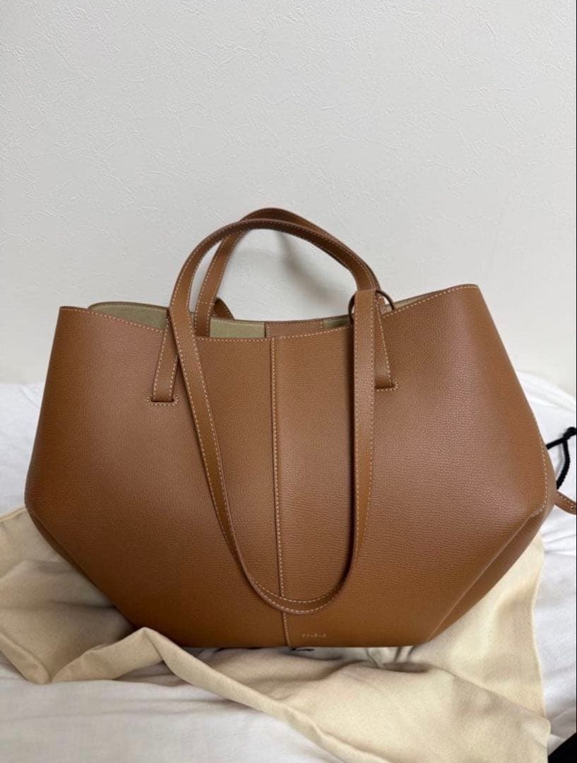 POLÈNE Cyme キャメル トートバッグ