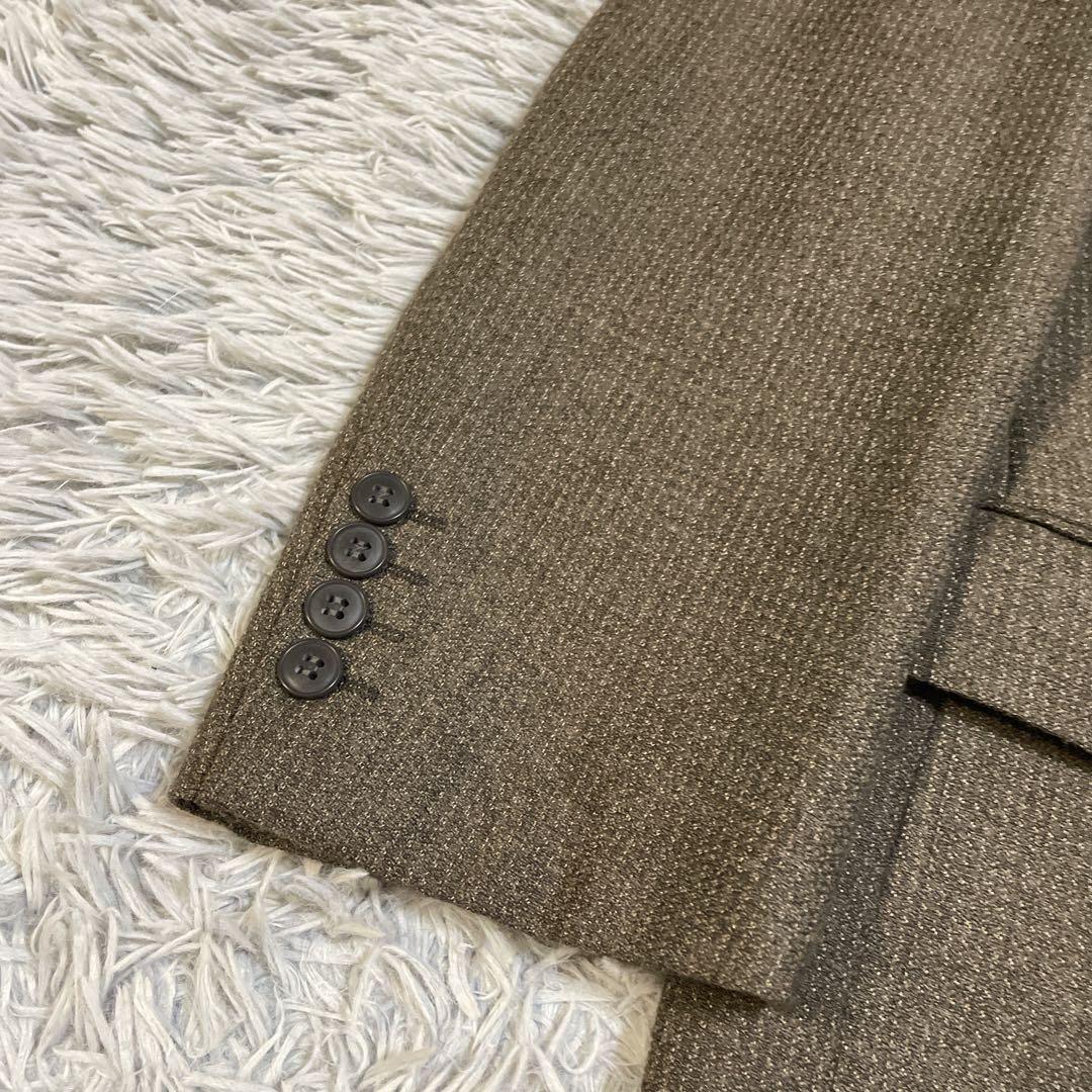 高級 トラサルディ ダブル セットアップ スーツ ウール100% ブラウン XL