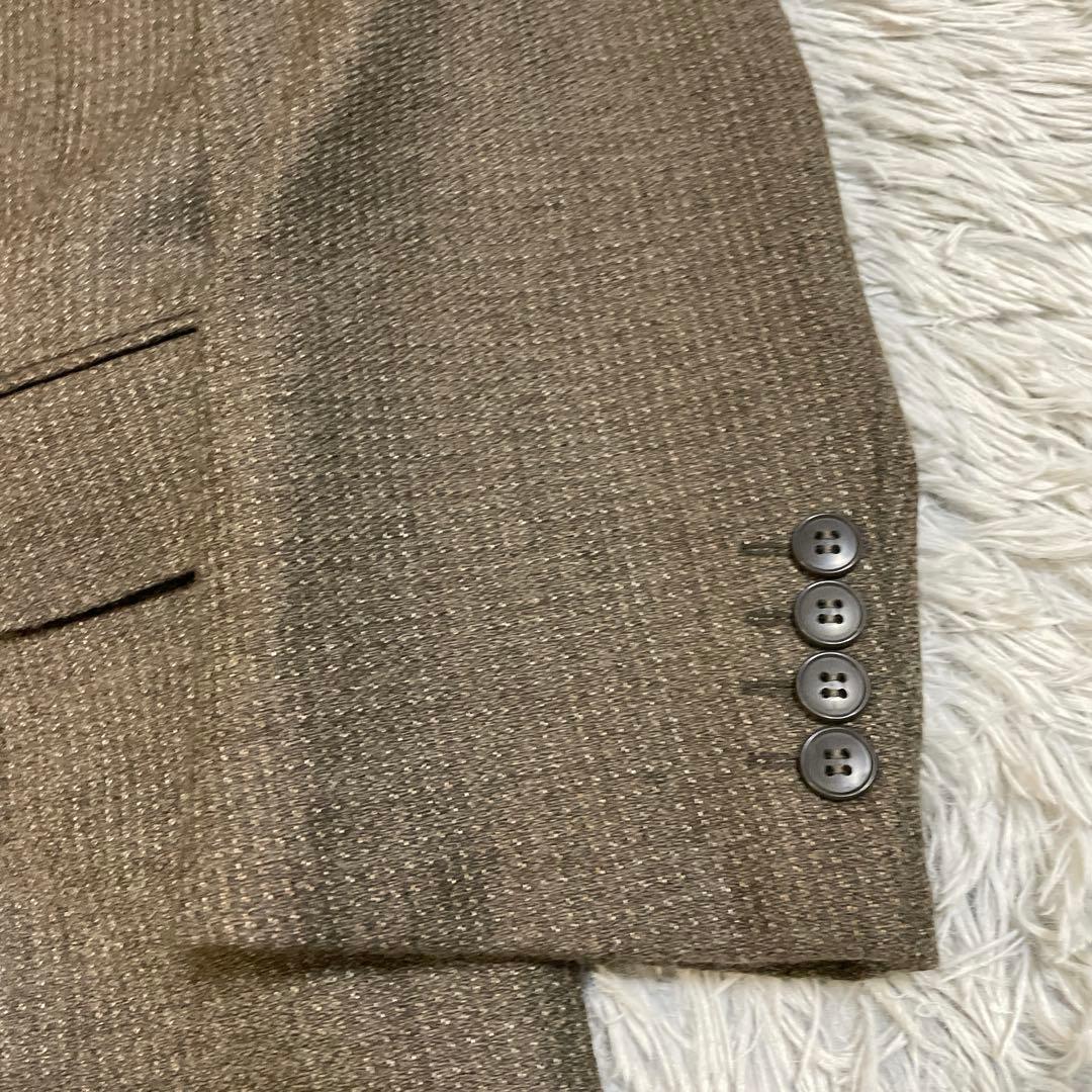 高級 トラサルディ ダブル セットアップ スーツ ウール100% ブラウン XL