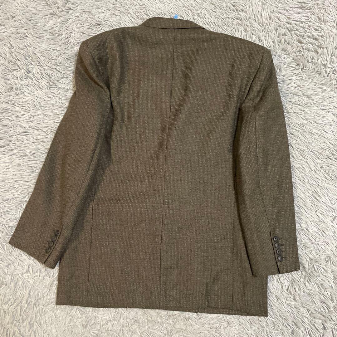 高級 トラサルディ ダブル セットアップ スーツ ウール100% ブラウン XL