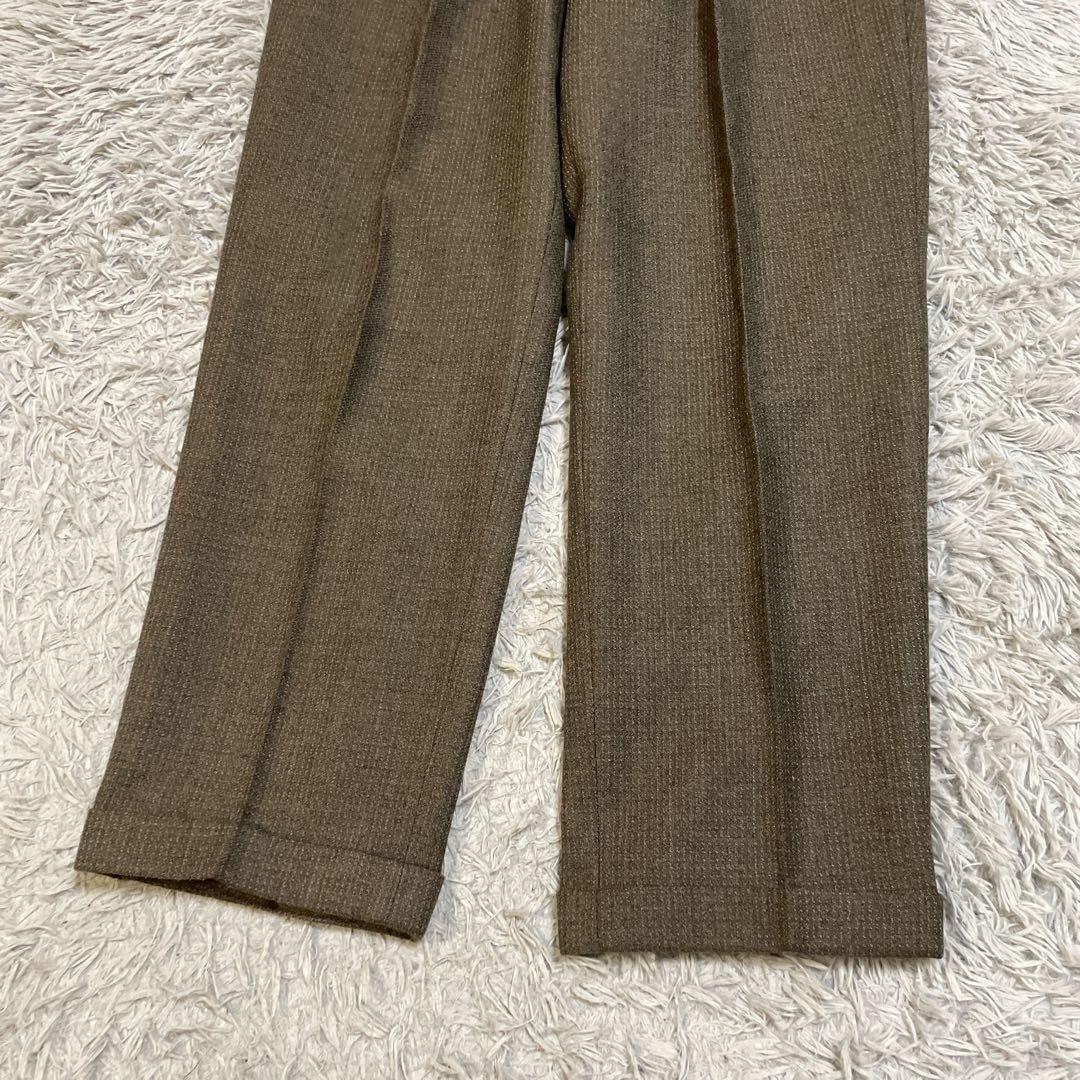 高級 トラサルディ ダブル セットアップ スーツ ウール100% ブラウン XL