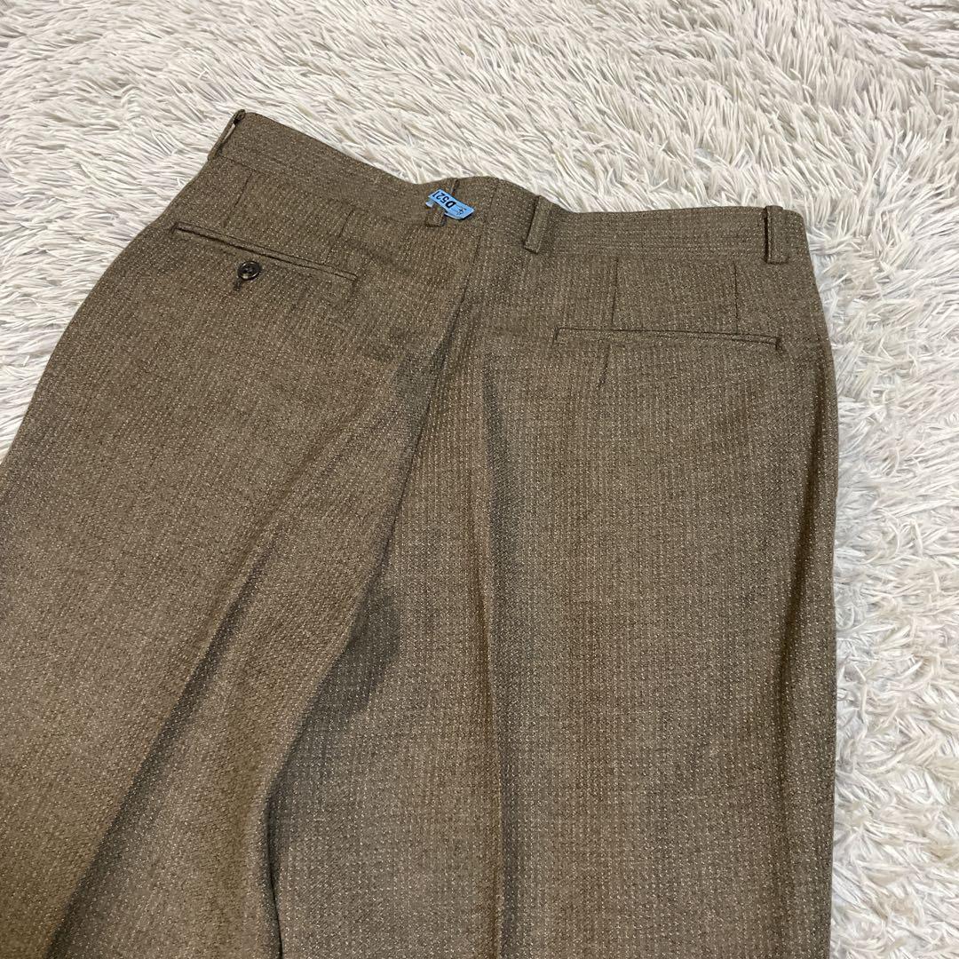 高級 トラサルディ ダブル セットアップ スーツ ウール100% ブラウン XL