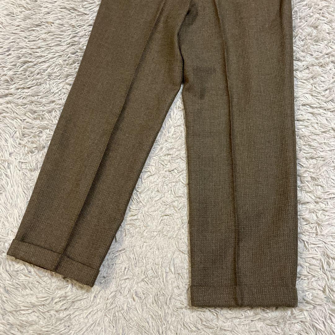 高級 トラサルディ ダブル セットアップ スーツ ウール100% ブラウン XL