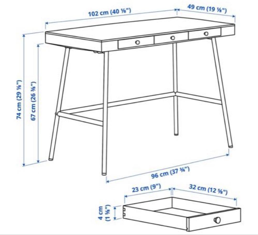 美品⭐︎送料込み完成品イケアIKEAリルオーセン デスク LILLÅSEN 竹素材
