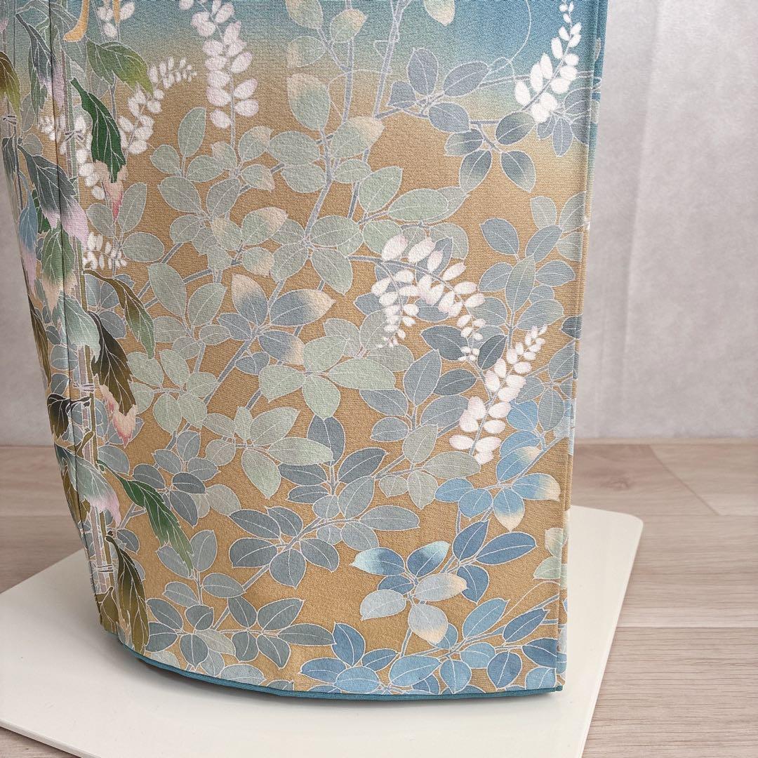 訪問着　フルセット　着物　正絹　トールサイズ　加賀友禅　高砂縮緬　しつけ付きG6