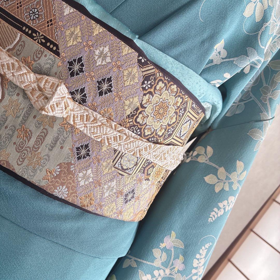 訪問着　フルセット　着物　正絹　トールサイズ　加賀友禅　高砂縮緬　しつけ付きG6