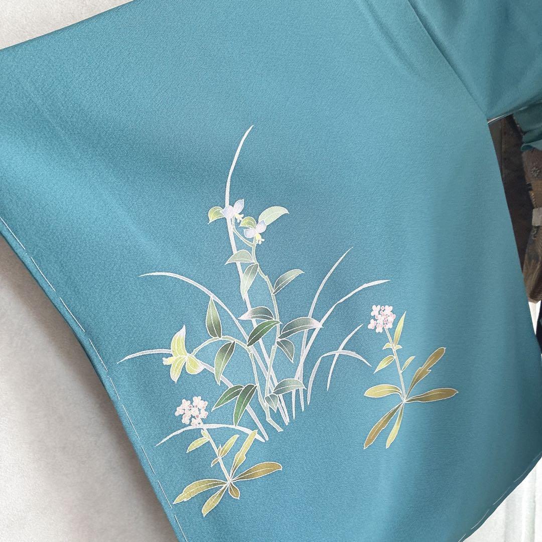 訪問着　フルセット　着物　正絹　トールサイズ　加賀友禅　高砂縮緬　しつけ付きG6