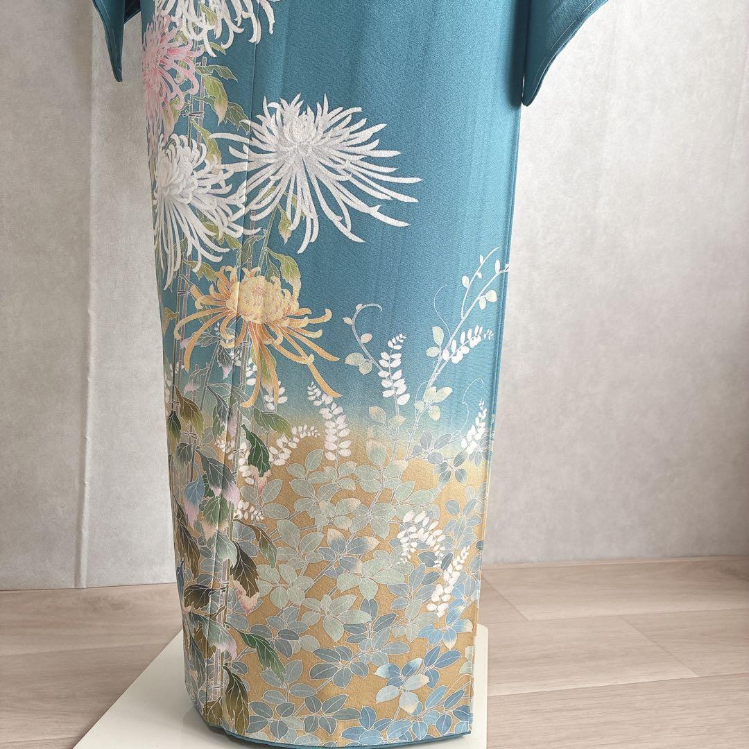 訪問着　フルセット　着物　正絹　トールサイズ　加賀友禅　高砂縮緬　しつけ付きG6