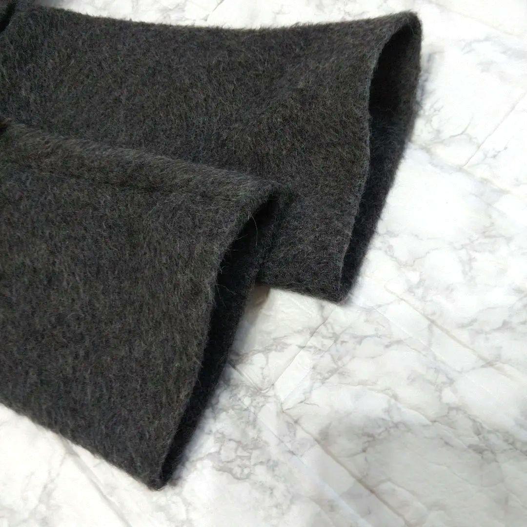 【美品】ELISA エリザ　アルパカ混 ノーカラーロングコート　③L　日本製