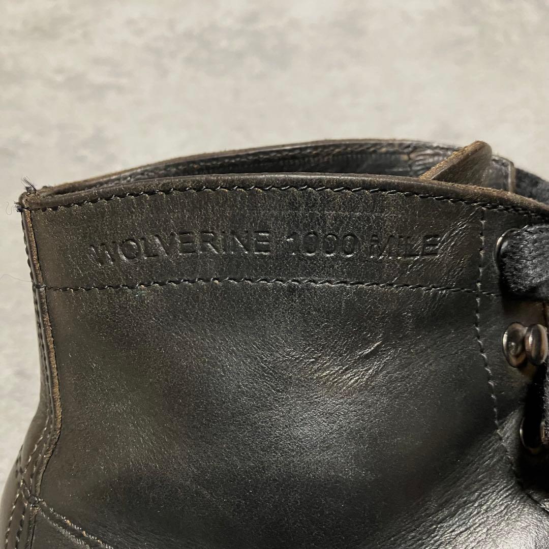 極美品　ウルヴァリン　1000マイルブーツ　ワークブーツ　ブラック　2211