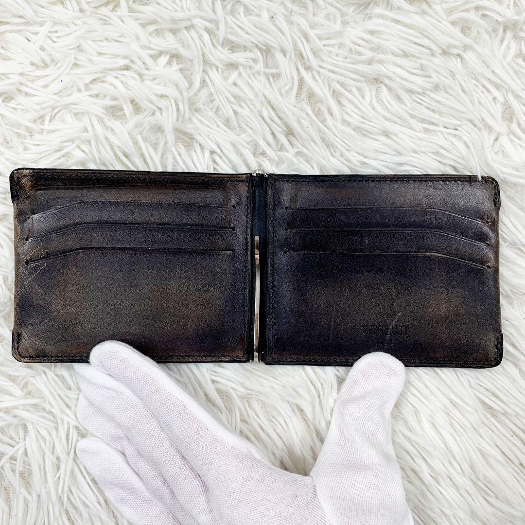 【✨美品✨】 ベルルッティ カリグラフィ マネークリップ エベネ