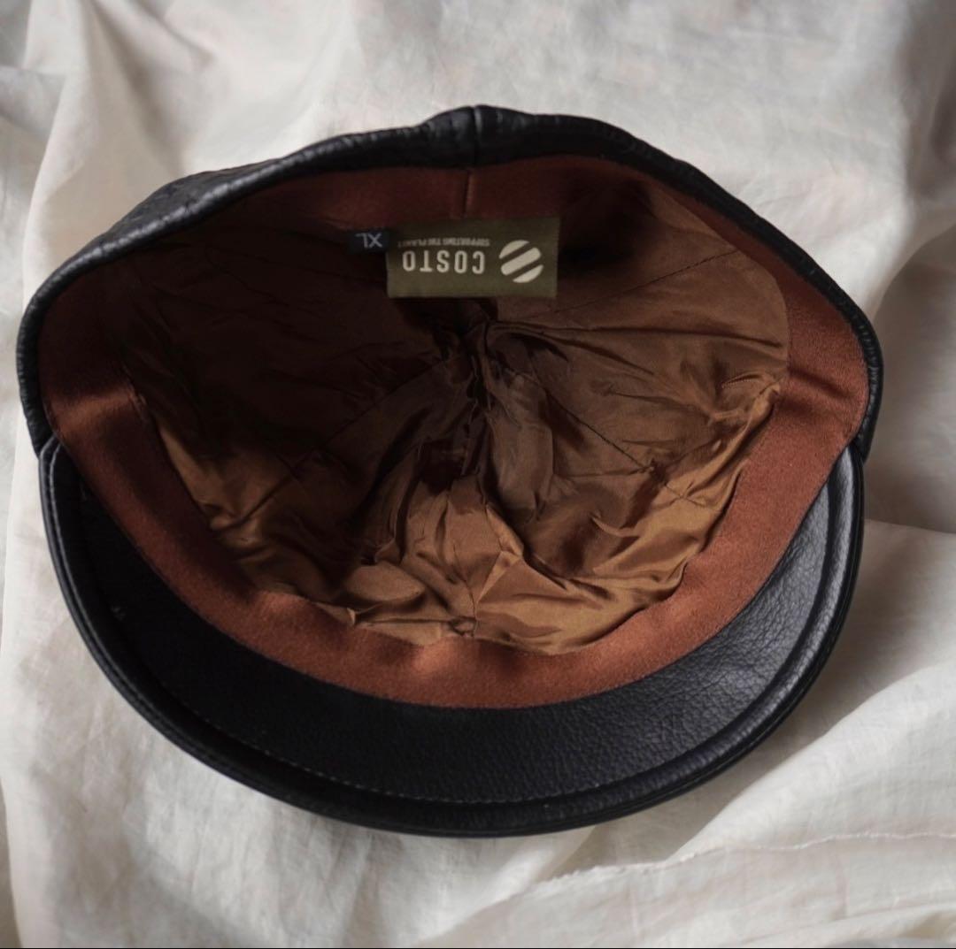 costo キャスケット ハット 帽子 レザー XL フィンランド EU