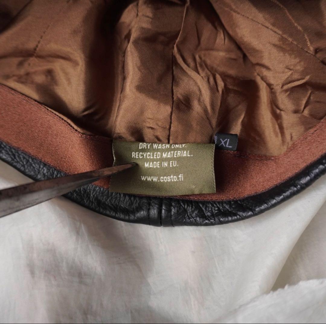 costo キャスケット ハット 帽子 レザー XL フィンランド EU