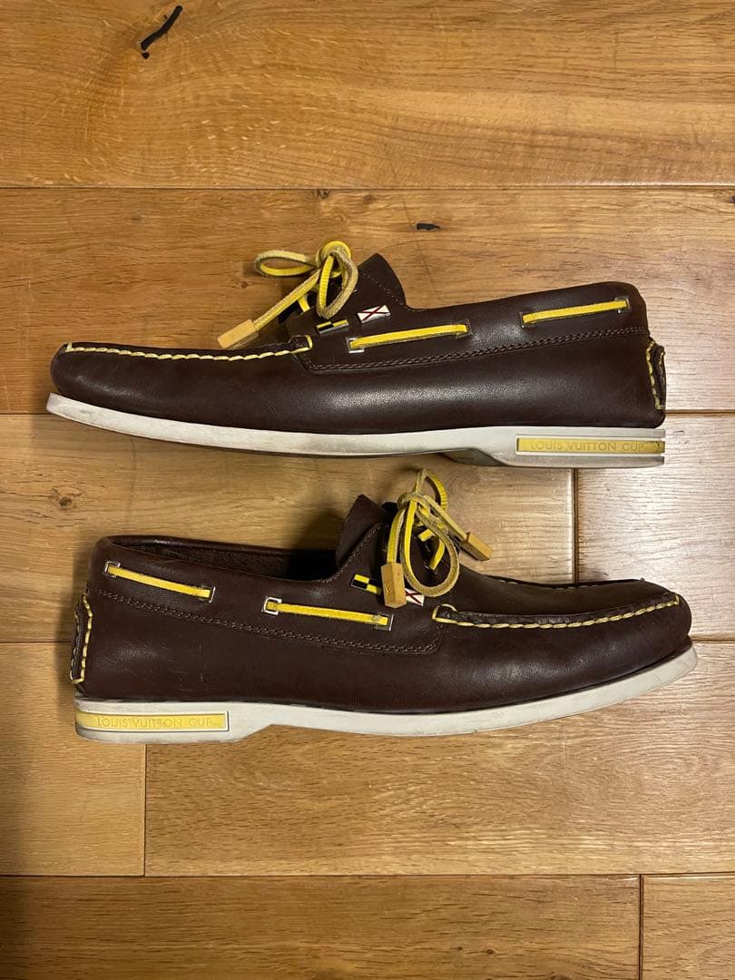 48.1014syルイヴィトン カップ レザー デッキシューズ 革靴