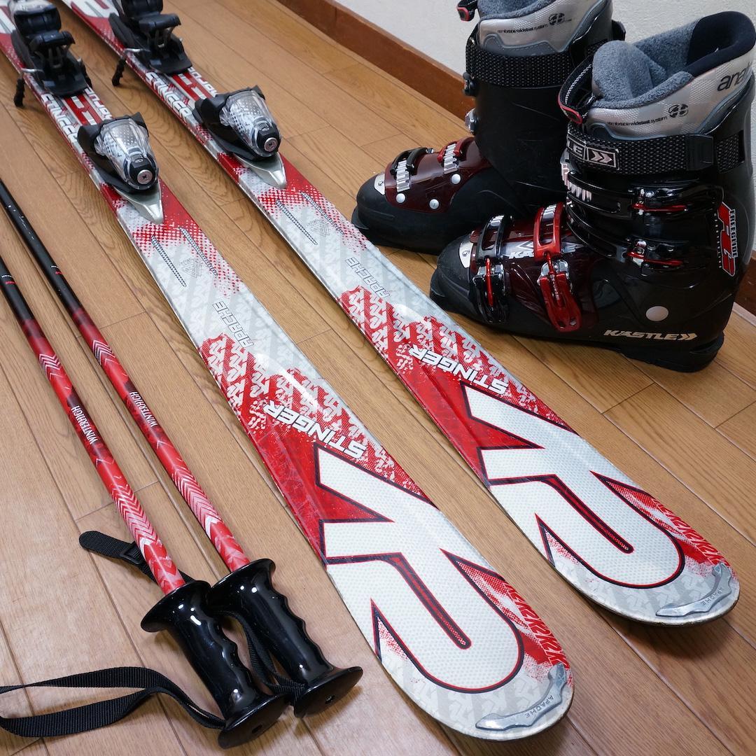 メンテ済 163cm 靴26～26.5cm K2 カービングスキーセット