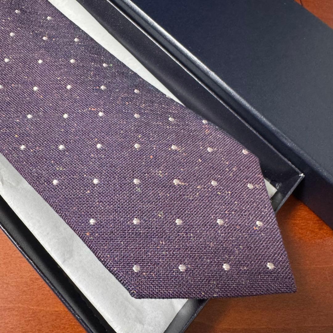 2本まとめ未使用 鎌倉シャツ BREUER別注 ネップ加工 ドットタイ ネクタイ