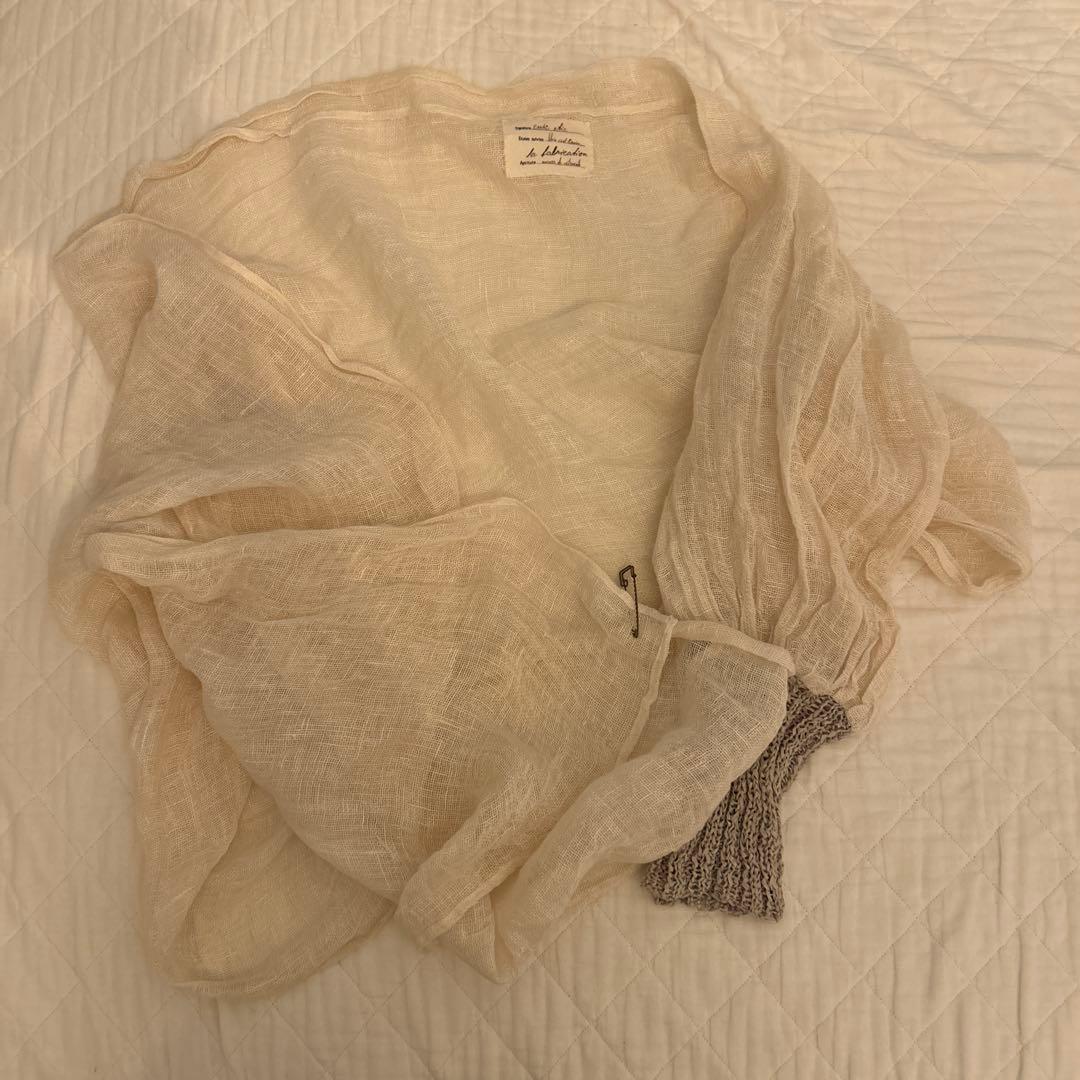 ジャケット・アウター emic etic one slieeve cape linen100%