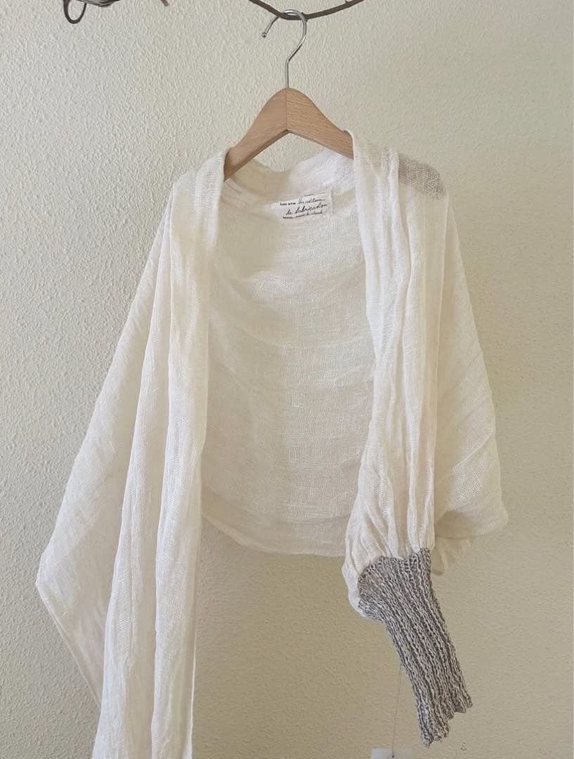 ジャケット・アウター emic etic one slieeve cape linen100%