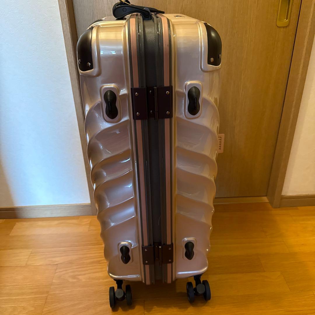 大型　約93L ピンク　波状テクスチャ キャリーケース　スーツケース