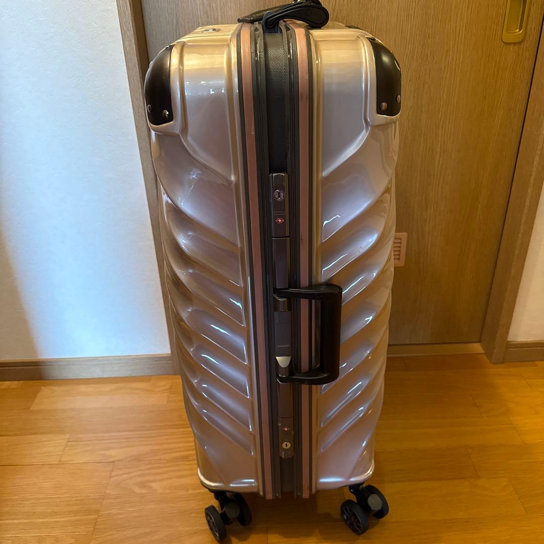 大型　約93L ピンク　波状テクスチャ キャリーケース　スーツケース