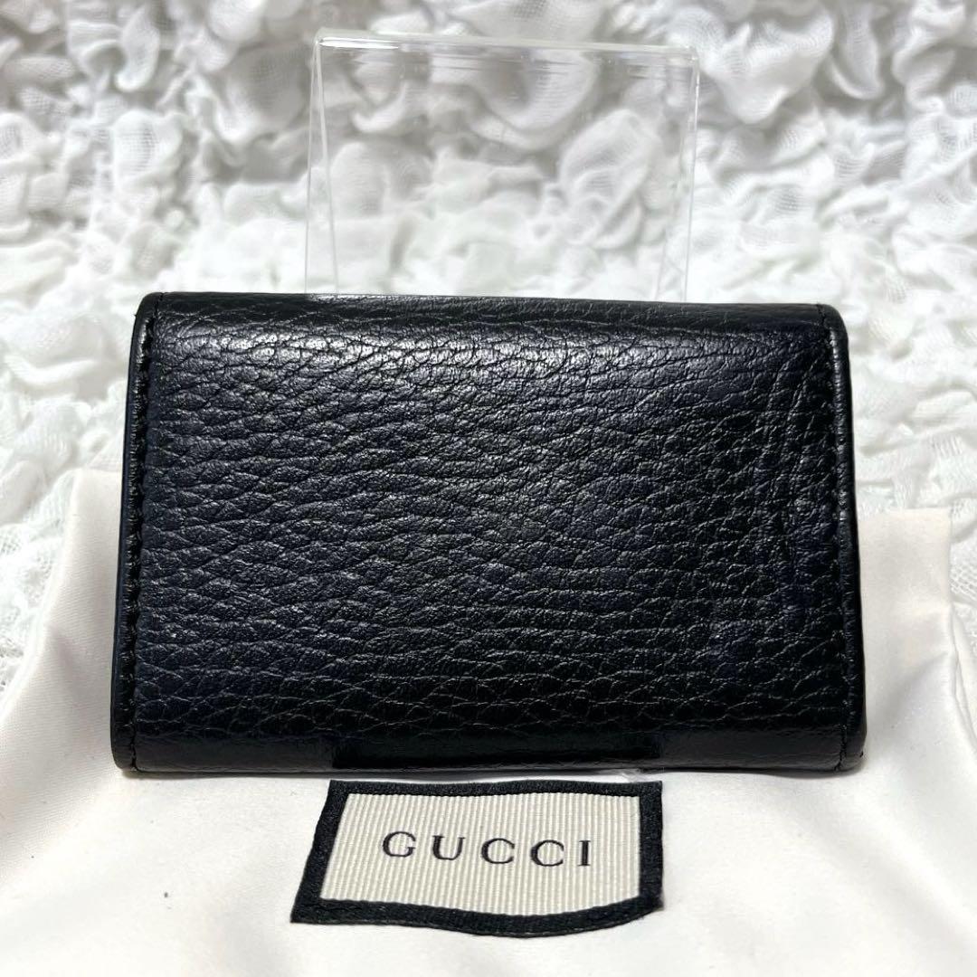 美品✨GUCCI グッチ マーモント キーケース　456118 レザー　黒