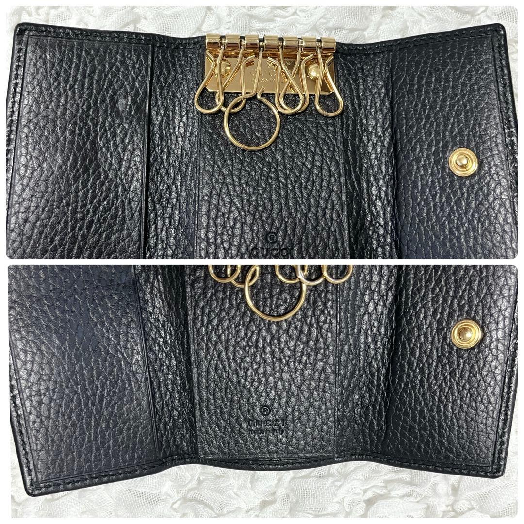 美品✨GUCCI グッチ マーモント キーケース　456118 レザー　黒