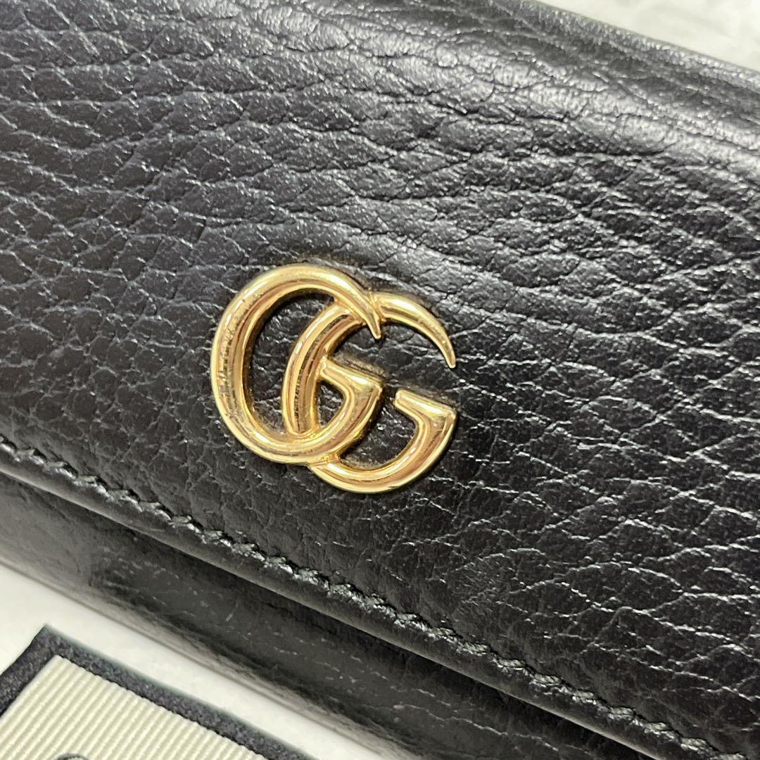 美品✨GUCCI グッチ マーモント キーケース　456118 レザー　黒