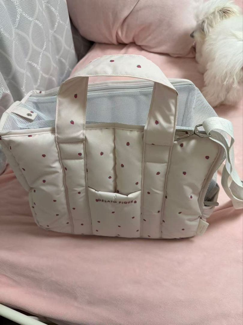 GelatoPique【CAT&DOG】ストロベリー柄キルティングキャリーバック