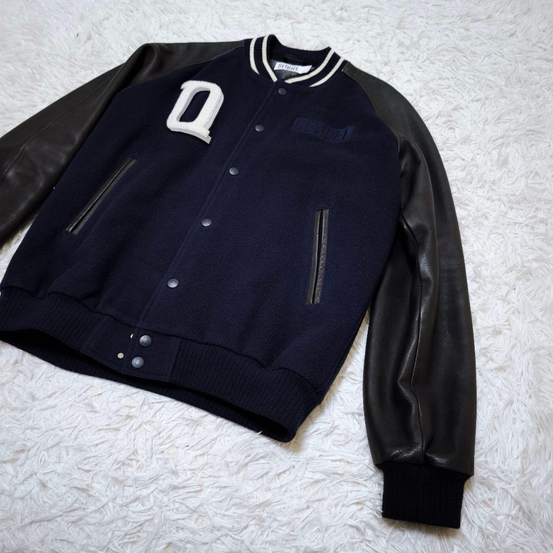 美品 シークエル SEQUEL カシミヤ 袖レザースタジャン 藤原ヒロシ L