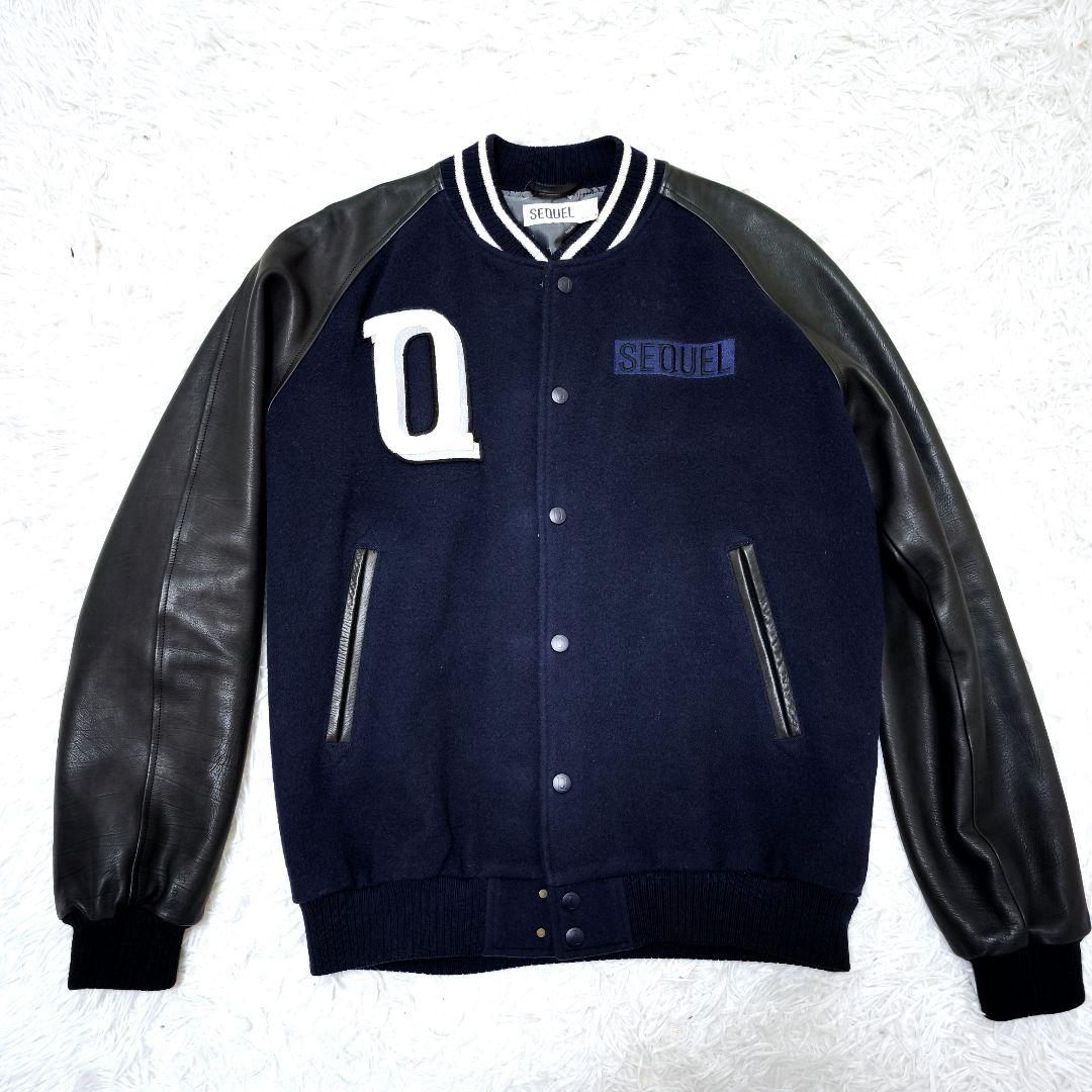 美品 シークエル SEQUEL カシミヤ 袖レザースタジャン 藤原ヒロシ L