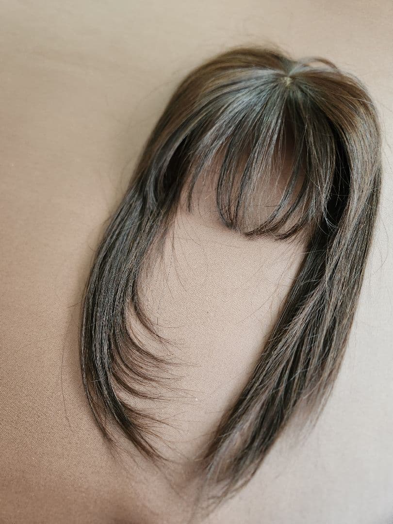 百合子ウィッグ　前髪ウィッグ　スズメ 　ナチュラルブラウン　前髪あり