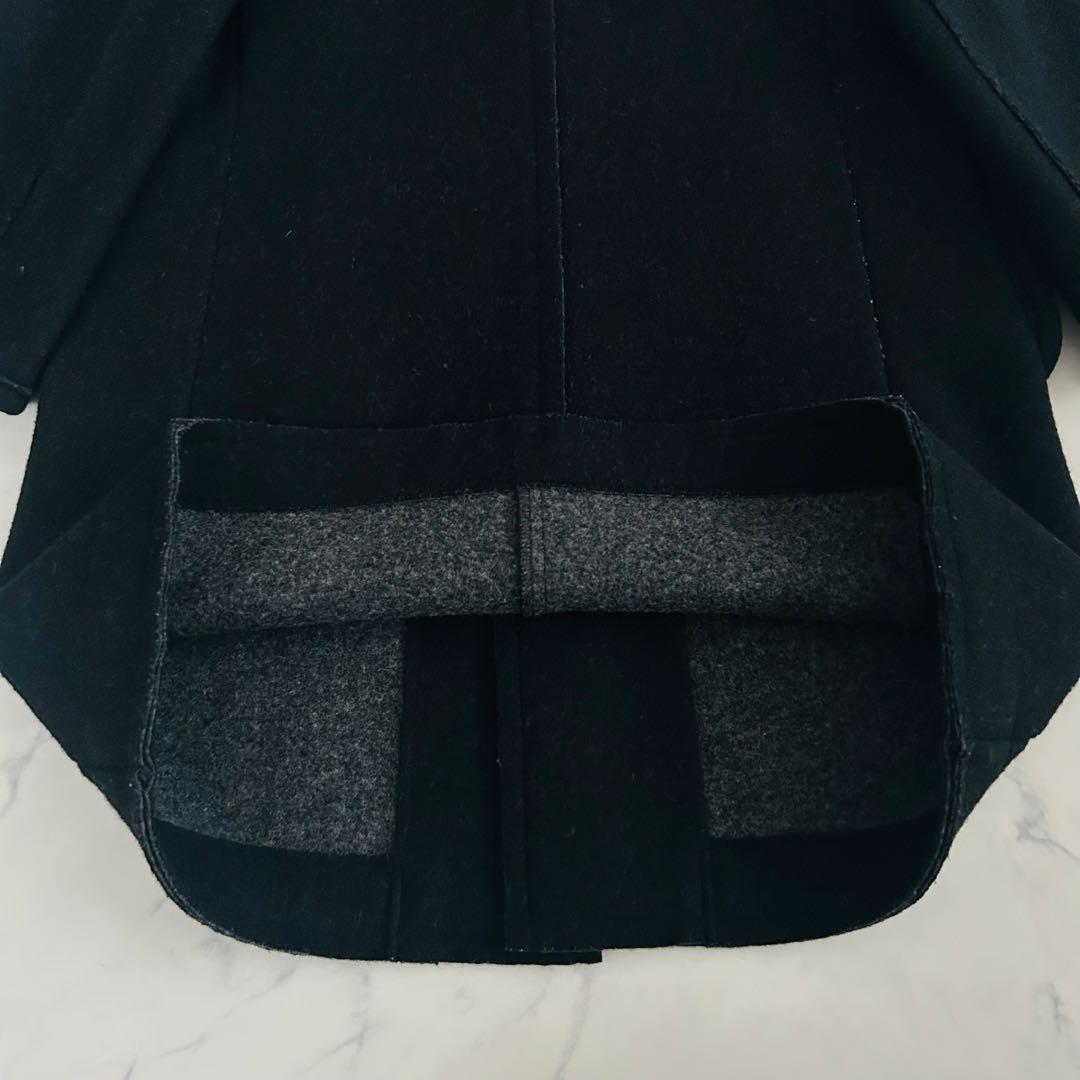 トリココムデギャルソン リバーコート 丸襟 ダブルフェイス ウール ブラック M