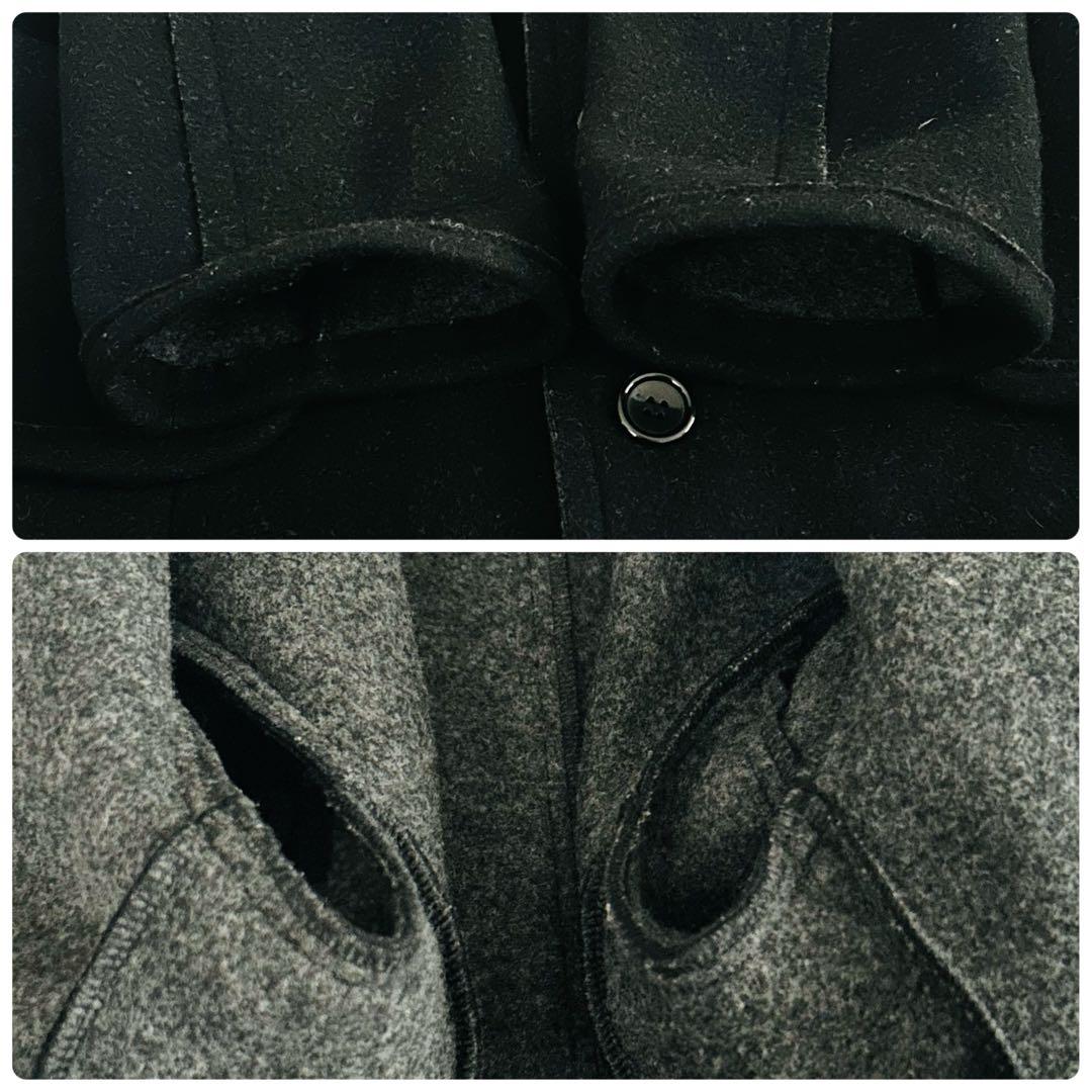 トリココムデギャルソン リバーコート 丸襟 ダブルフェイス ウール ブラック M