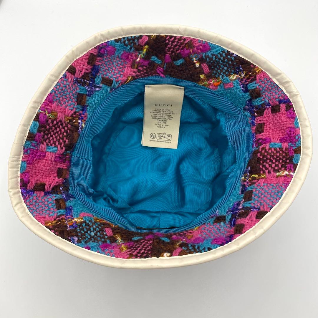 極美品✨グッチ GUCCI バケットハット GGロゴ ツイード