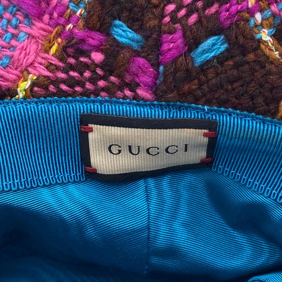 極美品✨グッチ GUCCI バケットハット GGロゴ ツイード