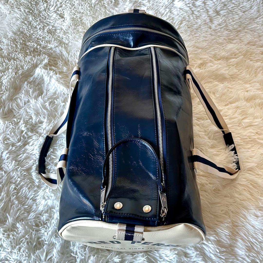 FRED PERRY フレッドペリー ボストンバッグ ドラムバッグ ネイビー