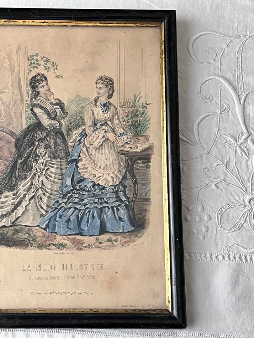 【美品】アンティーク LA MODE ILLUSTRÉE 黒フレーム[3673]