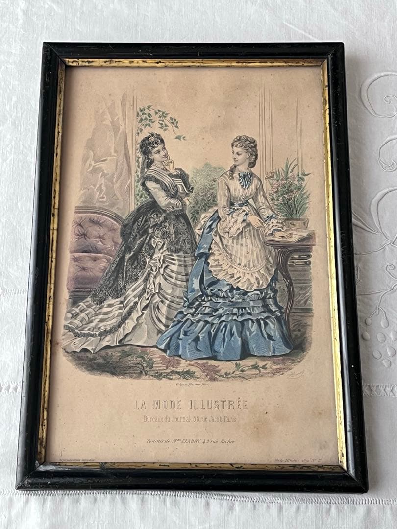 【美品】アンティーク LA MODE ILLUSTRÉE 黒フレーム[3673]