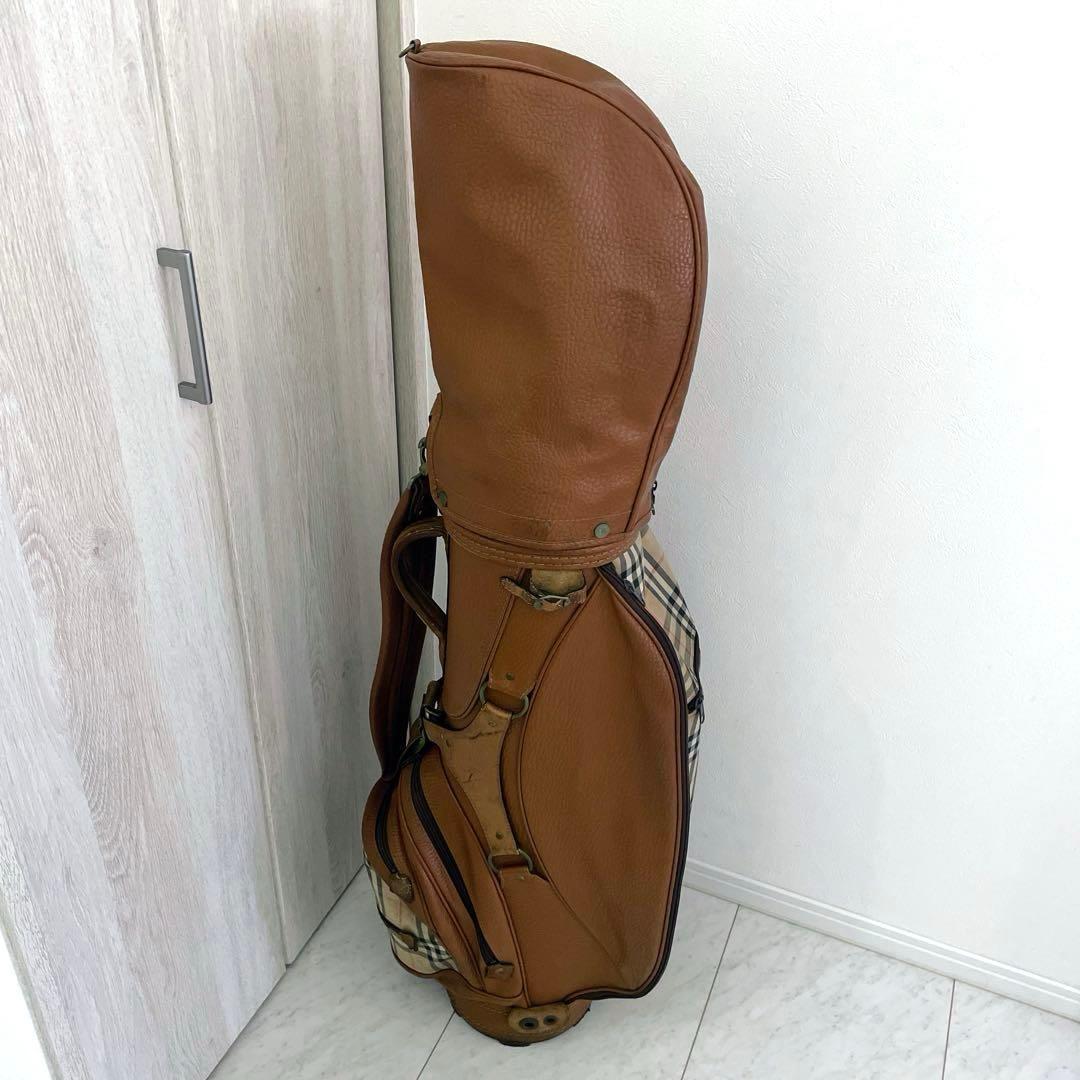 希少　バーバリー　ノヴァチェック ゴルフバッグ　キャディバッグ　本革使用