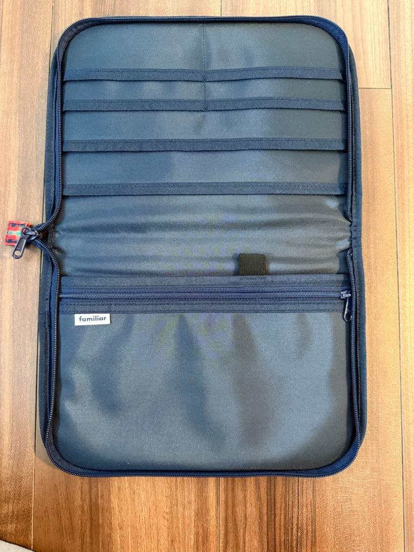 familiar 母子手帳ケース クマと鳥の刺繍　赤　大