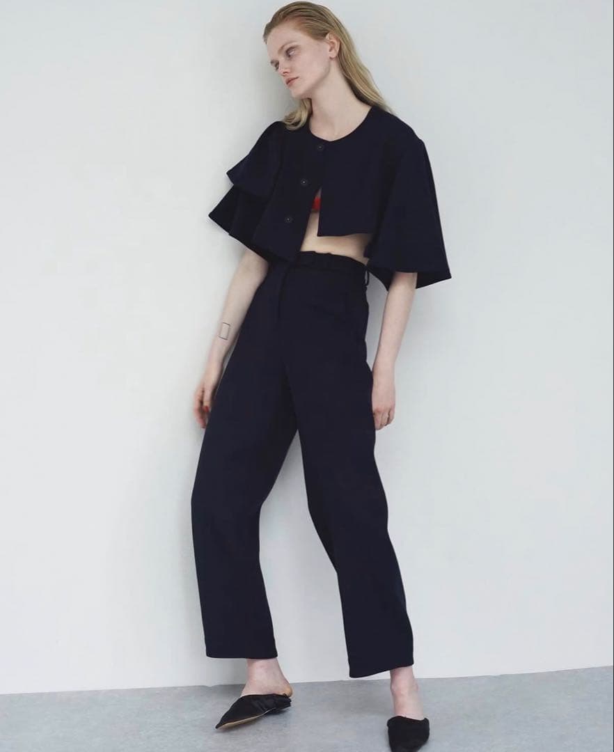 loopool アシンメトリー ジャケット コクーン パンツ　上下セット 卒業式