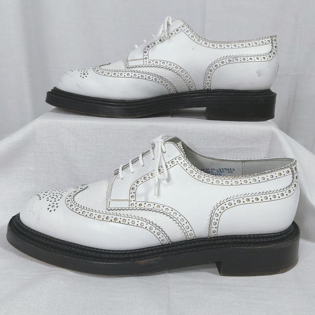 J.M. WESTON　トリプルソール　ウィングチップ　ブローグシューズ　白